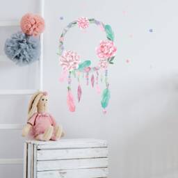 Wall Decor Dream Catcher Pink, Kids Room Wall Art, Stickers For Kids, Modern Wallpaper, Nursery Sticker - thumbnail 1