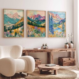 Set Of 3 Colorado Posters, Travel Prints, Rocky Mountain Wall Art Set, Scenery Landscape Gift - thumbnail 3