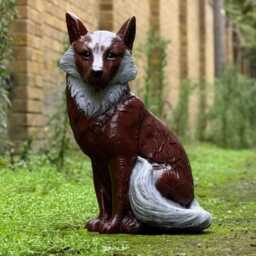 Large Unique Fox Statue Garden Realistic Sculpture Outdoor Wildlife Figurine Rustic Cement Unique Animal Lover Gift Backyard Decor - thumbnail 3