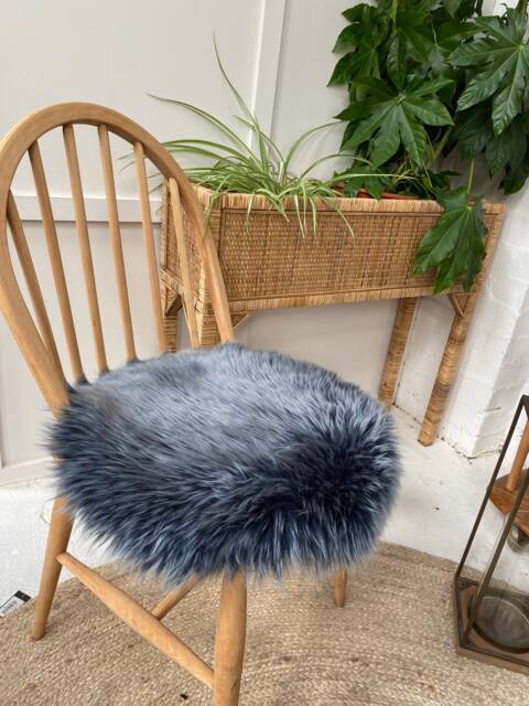 Blue Light Tip Sheepskin Seatpad, Genuine Sheepskin, Blue Home Accessories, Amazing Gift - image 1