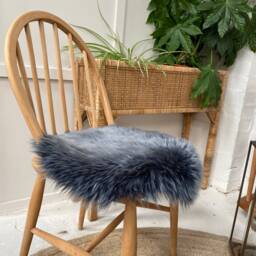 Blue Light Tip Sheepskin Seatpad, Genuine Sheepskin, Blue Home Accessories, Amazing Gift - thumbnail 3