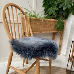 Blue Light Tip Sheepskin Seatpad, Genuine Sheepskin, Blue Home Accessories, Amazing Gift - thumbnail 2