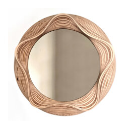24 Inch Round Wooden Mirror Made From Solid Birch, 60cm Diameter Ideal For Living Room, Bedroom, Dining Room Or Lounge - thumbnail 1