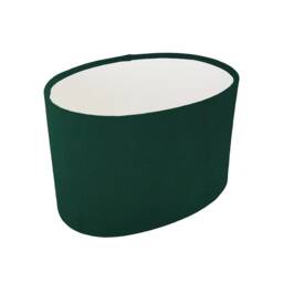 Oval Green Lampshade in Velvet With White Lining - thumbnail 1
