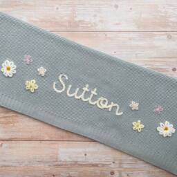 Baby Knit Blanket With Custom Embroidery, Soft Cotton, Newborn Gift, Shower Present - thumbnail 3