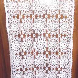 Hand-Crocheted Curtain, French Craftsmanship, Created By Sylvette Raisonnier, Falbala Pattern - thumbnail 2