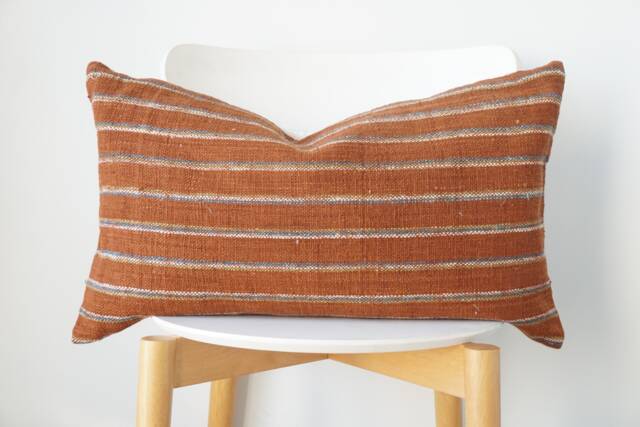 Brown Tribal Hemp Hand Woven Natural Dye Color Pillow Cover - image 1