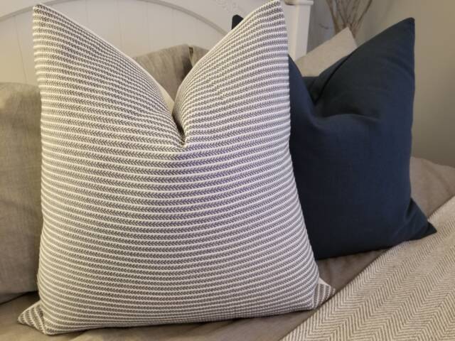 Upholstery Weight.textured Hand.denim.aqua.slate.grey.pillow Covers.slipcovers.toss Pillows.throw Pillows.decor Accents - image 1
