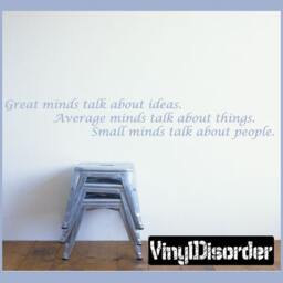Great Minds Talk About Ideas. Average Things - Vinyl Wall Decal Quotes Sticker Businessquotes09Et - thumbnail 1