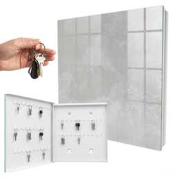 Gray Elegance Wall Mounted Key Cabinet, Box For Wall, Minimalist Textures, Lovers Of Minimalism & Modernity - thumbnail 2