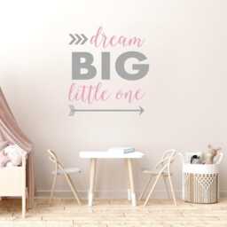 Dream Big Little One Wall Decal Sticker, Custom Motivational Baby Boy Nursery Arrow Vinyl, Inspirational Above Crib Decor, Kid Room - thumbnail 3