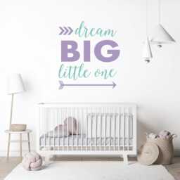 Dream Big Little One Wall Decal Sticker, Custom Motivational Baby Boy Nursery Arrow Vinyl, Inspirational Above Crib Decor, Kid Room - thumbnail 2