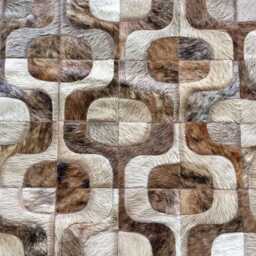 Brindle Cowhide Patchwork Rug Ipanema Caramel Brown Tones - thumbnail 2