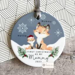 Personalised 1st First Christmas As Grandparent Auntie Uncle Grandma Nanny Baby Animal Koala Panda Bear Acrylic Or Ceramic Ornament Keepsake - thumbnail 3
