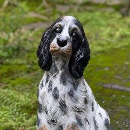 Garden Spaniel Statue Concrete Dog Figurine Stone Pet Decoration Outdoor Garden Sculpture Cement Memorial Cocker Ornament Gift - thumbnail 2