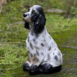 Garden Spaniel Statue Concrete Dog Figurine Stone Pet Decoration Outdoor Garden Sculpture Cement Memorial Cocker Ornament Gift - thumbnail 4