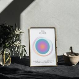 Angel Number 999 Gradient Print Spiritual Aura Art - thumbnail 3