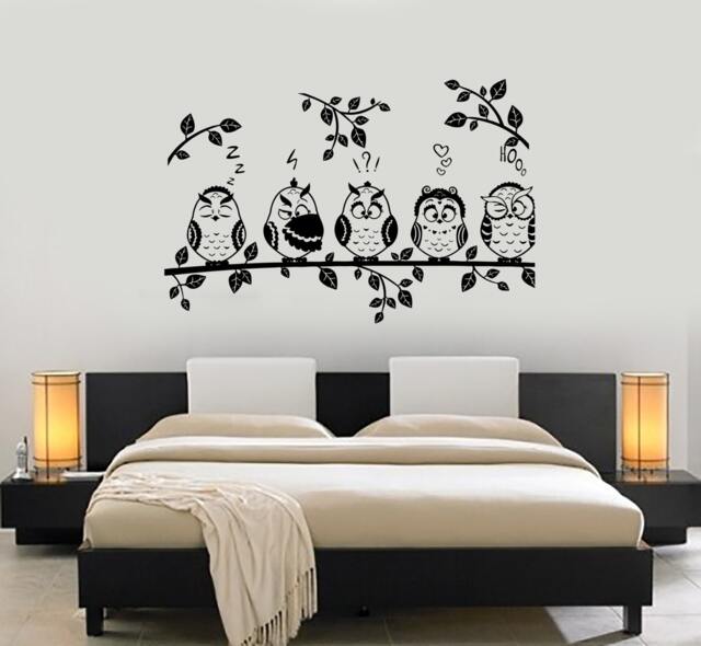 Wall Decal Tree Branch Owl Birds Vinyl Sticker Mural Art 1448Dz - image 1