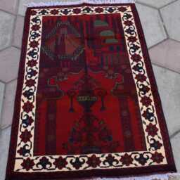 Handmade Afghan Wool Prayer Rug Boho Wall Hanging - 4.1x2.7 Ft - thumbnail 4
