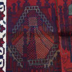 Handmade Afghan Wool Prayer Rug Boho Wall Hanging - 4.1x2.7 Ft - thumbnail 3