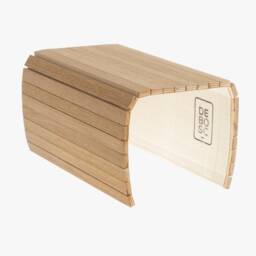 Flexible Sofa Tray - Adjustable Armrest For Drinks & Snacks Handmade Wooden Non-Slip Eco-Friendly Oak Finish - thumbnail 3