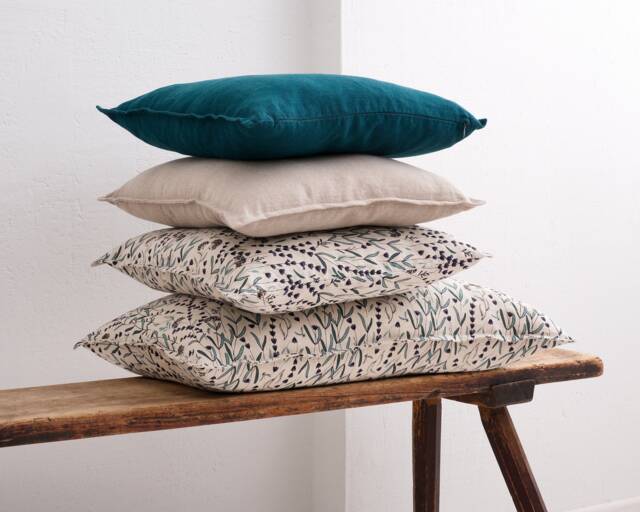 Linen Pillow Cover - Square Pillow Cover Softened Case Zipper Stylish Organic - image 1