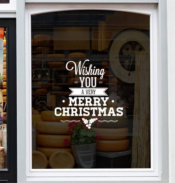 Merry Christmas Sticker For Window Xmas Shop Display Home Decoration Decal - image 1