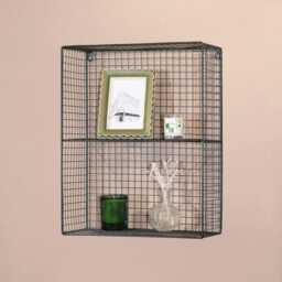 Industrial Metal Wire 2 - 3 Tier Black Shelf Rack Vintage Basket Wall Mounted - thumbnail 2