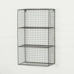 Industrial Metal Wire 2 - 3 Tier Black Shelf Rack Vintage Basket Wall Mounted - thumbnail 3