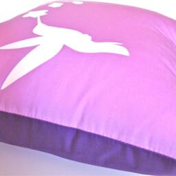 Lavender Hummingbird With Eucalyptus - Mini 10.5 Inches Square Pillow - thumbnail 4