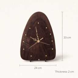 Handcrafted Walnut Clock - One Of A Kind Wooden Clock, Unique Natural Grain, Handmade Home Decor Gift - thumbnail 4