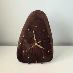 Handcrafted Walnut Clock - One Of A Kind Wooden Clock, Unique Natural Grain, Handmade Home Decor Gift - thumbnail 3