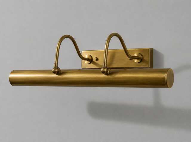 Vintage Solid Brass Picture Light - Mid Century Modern Adjustable Style - 15 Inch Painting - image 1