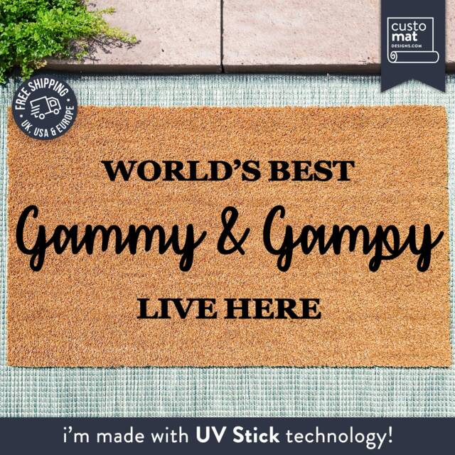 World's Best Gammy & Gampy Live Here Doormat - Personalized Rug Grandparents Gift Custom Family Mat And - image 1