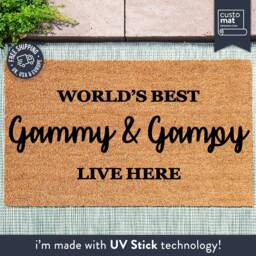 World's Best Gammy & Gampy Live Here Doormat - Personalized Rug Grandparents Gift Custom Family Mat And - thumbnail 1