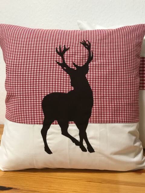 1x Country Style Cushion Cover Pillow Christmas Pillow, White/Red - image 1