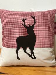 1x Country Style Cushion Cover Pillow Christmas Pillow, White/Red - thumbnail 1