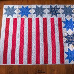 American Flag Quilt, Patriotic Couch Throw, Usa Star Quilt - 50x60 - thumbnail 3