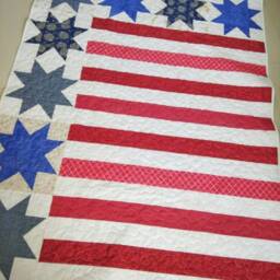 American Flag Quilt, Patriotic Couch Throw, Usa Star Quilt - 50x60 - thumbnail 2