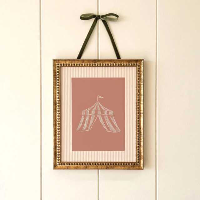 Vintage Circus Tent Print - Nursery Wall Art Whimsical Artwork For Baby, Child Or Playroom - image 1