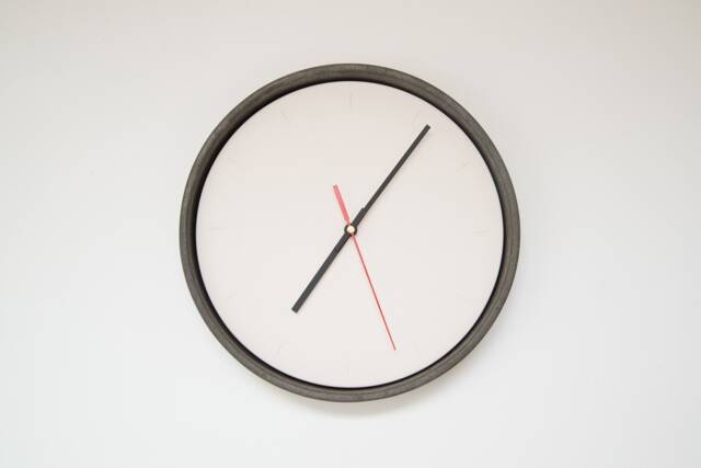 Industrial Concrete & Jesmonite Wall Clock/Minimal Design Scandinavian /Urban Modern Contemporary Dark Grey Off White - image 1