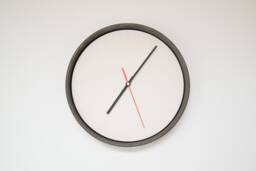 Industrial Concrete & Jesmonite Wall Clock/Minimal Design Scandinavian /Urban Modern Contemporary Dark Grey Off White - thumbnail 1