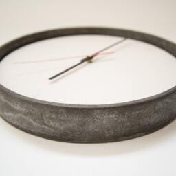 Industrial Concrete & Jesmonite Wall Clock/Minimal Design Scandinavian /Urban Modern Contemporary Dark Grey Off White - thumbnail 2