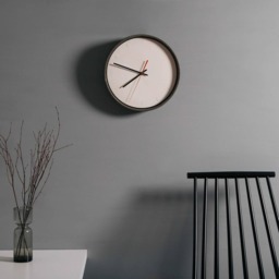 Industrial Concrete & Jesmonite Wall Clock/Minimal Design Scandinavian /Urban Modern Contemporary Dark Grey Off White - thumbnail 3