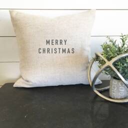 Merry Christmas Simple Letter Pillow Cover, 18 X Decor, Holiday Winter Pillow, Gift, Modern - thumbnail 2
