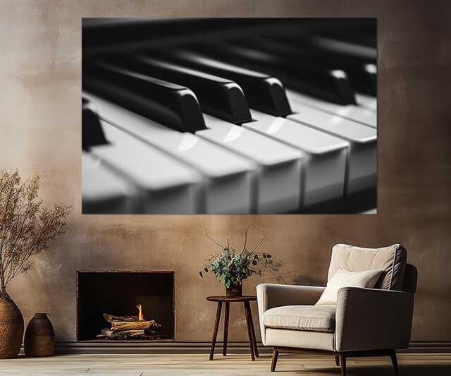 Piano Canvas Print, Abstract Painting, Pianist Gift, Musician Wall Art, Music Framed & Ready To Hang - image 1