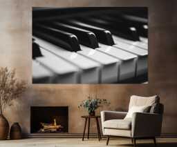 Piano Canvas Print, Abstract Painting, Pianist Gift, Musician Wall Art, Music Framed & Ready To Hang - thumbnail 1