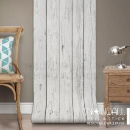 Grey Wood Texture Wallpaper Peel & Stick Home Decor Wall Decals Sticker Reusable Fabric - thumbnail 2