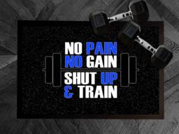 Gym Door Mat - Motivational Quote -No Pain No Gain - Door Mat , Home Gym Accessories - thumbnail 1