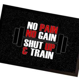 Gym Door Mat - Motivational Quote -No Pain No Gain - Door Mat , Home Gym Accessories - thumbnail 3